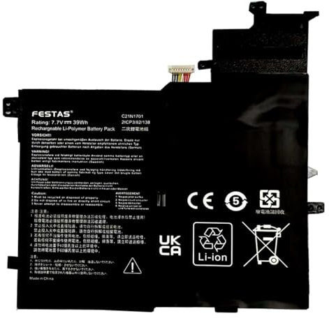 FESTAS C21N1701 Laptop Replacement Battery for Asus VivoBook S14 S460UA K406UA S460U S406UA S406UAR X406U X406UA X406UAR Series S406UA-BM146T S406UA-BM148T S448T 06UA-BM360T S406UA-GS8505T