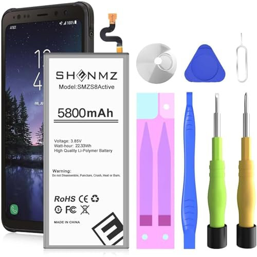 Galaxy S8 Active Akku, 5800mAh Lithium-Polymer-Akku Ersatz kompatibel mit Galaxy S8 Active EB-BG892ABE SM-G892U, SM-G892A mit Reparaturwerkzeug Kits（Nicht für s8 Plus/ s8