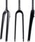 Gravel Fork 700c Carbon Fiber Road Bike Forcella Rigida QR Freno A Disco da 9mm 1 1/8'' Tubo Dritto/Conico Forcella Anteriore per Biciclette Leggere(Glossy Black,Straight)