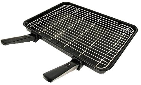 KGA SUPPLIES Large Grill Pan, Rack & Dual Detachable Handles Compatible with Hotpoint Oven Cookers 415x300mm