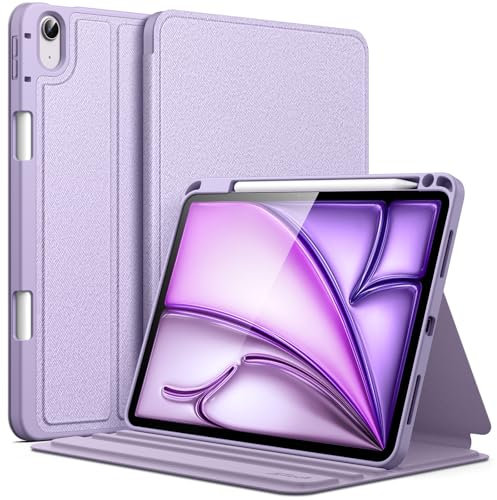 JETech Funda para iPad Air 11 Pulgadas M3/M2 (2025/2024), iPad Air 5/4 (2022/2020 5.ª/4.ª 10,9 Pulgadas) con Soporte para Pencil, Carcasa Slim Folio, Visualización Multiángulo (Púrpura)