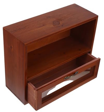 Happyyami Vetrina Per Tazze Con Armadietto in Legno Custodia Per Ombrelli in Legno Vetrina Per Bicchierini Espositore Per Figurine Per Piano Di Lavoro
