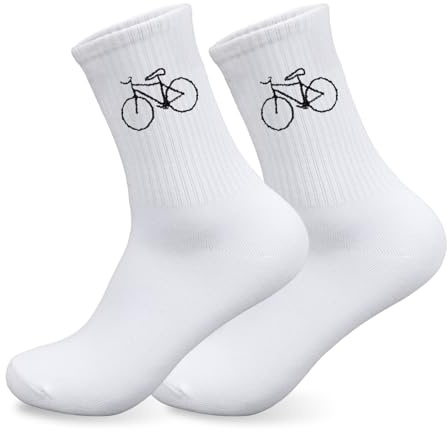 HUKUMA Chaussettes de vélo de course, 35 à 46, pour homme, cadeau de vélo pour homme et femme, accessoires de vélo de course, chaussettes de tennis, cadeau amusant pour homme et femme