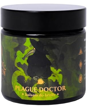 Slickhaven Plague Doctor Bartbalsam 60ml – Kräuterig-Medizinischer Duft – Handgemacht für Glanz, Form & Schutz