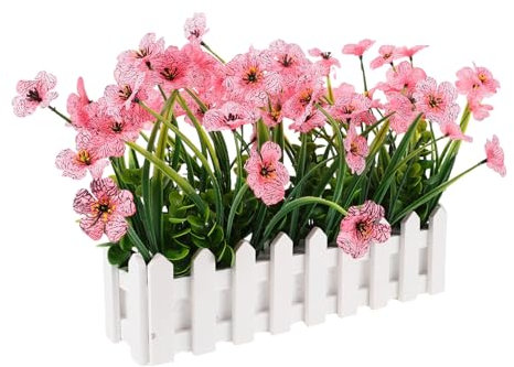 GLEAVI Flores Artificiales Maceta Exterior Falsas Decoración Interior Realismo Fácil Decoración Bodas