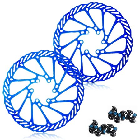 CNCLOL Bike Disc Brake Rotor 160mm 180mm 203mm, MTB Brake Disk Rotors for Mountain/Road/BMX/Gravel E-Bike (Blue/Gold/Colorful)