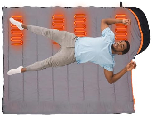 Heated Sleeping Bag - USB Powered Sleeping Bag, Compact Lightweight Camping Blanket | Battery Operated, Waterproof Thermal Insulation, Winter Outdoor Use, Portable Warmth For Cold Weather