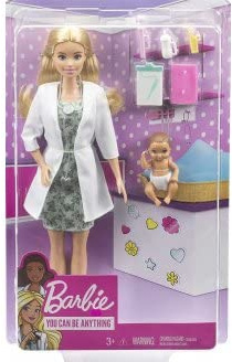 Coffret pour Barbie Poupee Mannequin médecin + bébé + Accessoires - Set poupée Mannequin métier Docteur avec 1 Carte
