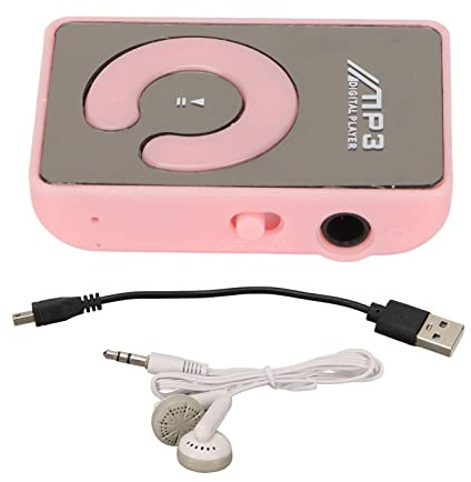Cocoarm MP3 Player Music Player with Back Clips, 8GB Expandable Memory Lightweight Portable MP3 with Long Battery Life for Sports Travel and Outdoor Activities (Pink)