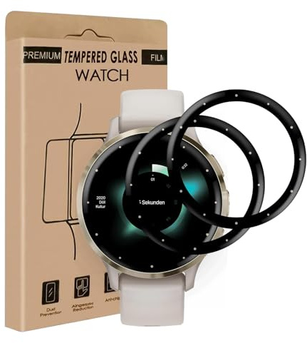 Bodyguard 2 pièces Verre Trempé pour Garmin Venu 3s/Venu 4 41mm, Résistant aux Rayures, Haute Sensibilité, pas de bulles vitre protection, HD Transparent Ultra-Clair Garmin Venu 3s protection écran