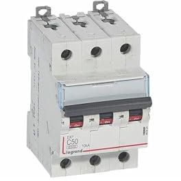 407834 Disjoncteur triphasé 50A - 3P Courbe C - 6/10kA - À vis - Legrand DX3