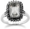 925 Sterlingsilber 2,00 CT Bergkristall & Markasit Haufen Ring