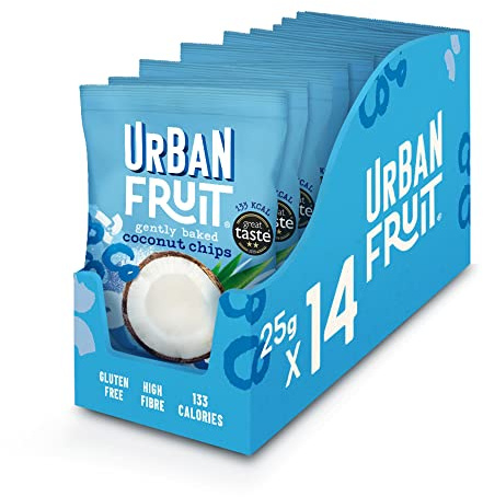 Urban Fruit Coconut Chips Packs - Gently Baked Fruit - Healthy - Vegan - 14 x 35 g