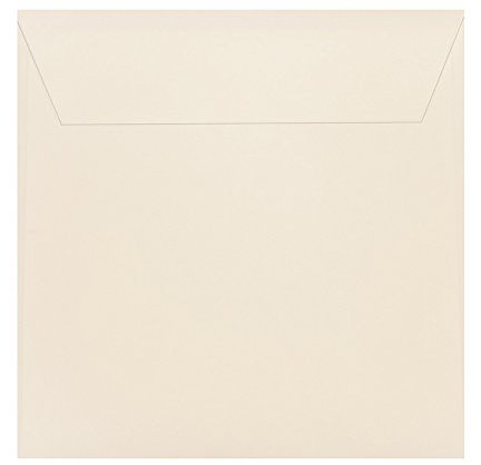 Paper24 25 quadratische Briefumschläge 155x155 mm, haftklebend, 120 g/qm, für Hochzeitskarten im Format 148x148 mm in der Farbe Zartcreme