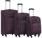 BEIBYE Leichter Stoffkoffer Kofferset Trolley Außentaschen Dehungsfuge mehr Stauraum mit Zahlenschloss (Lila, Set)