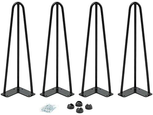 IDMarket - Lot de 4 Pieds épingle 40,5 cm pour Table Design Industriel