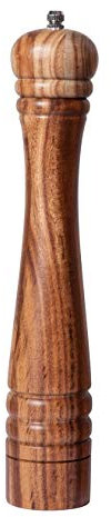 DeroTeno Molinillo de Pimienta. Molinillo de cerámica duro y ajustable. Madera de acacia, Altura de 30 cm