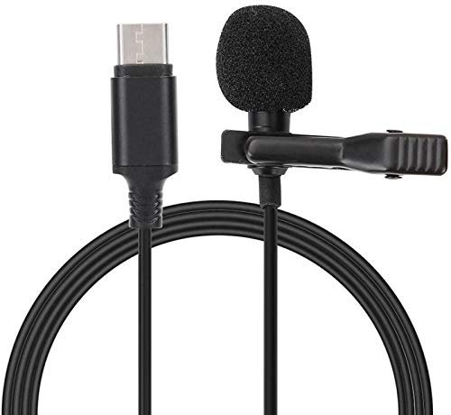 USB Type C Lavalier Microphone 4 Metre 13ft External Lapel Mic Compatible for Mobile Phone and Tablets
