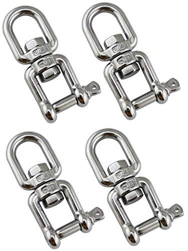 POFET 4 piezas de 6 mm resistente acero inoxidable 304 anillo giratorio a presión dispositivo de grillete