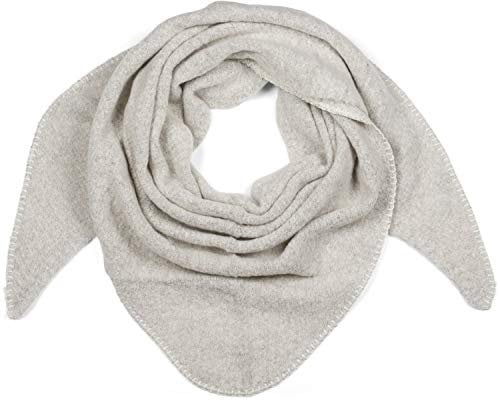 styleBREAKER Damen XXL Strick Dreieck Schal einfarbig leicht meliert, Dreiecktuch, Winter Schal warm weich, Tuch 01017128, Farbe:Hellgrau
