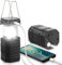 ROCAM Rechargeable Camping Lights, LED Solar Camping Wind up Lantern, Hand Crank Emergency Light with 3000mAh Battery for Camping, Hiking, Fishing, SOS, Outdoor, Power Cuts-Black