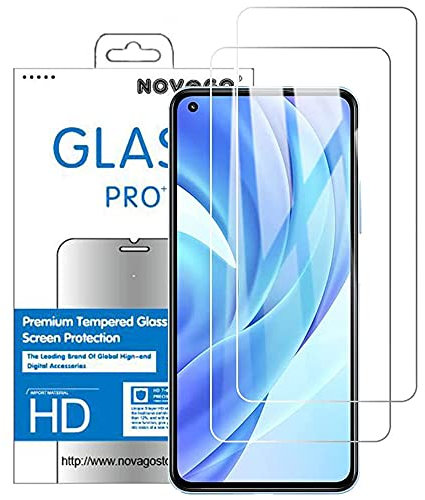 NOVAGO Compatible avec Xiaomi Mi 11 Lite 4G et 5G et Xiaomi 11 Lite 5G NE - Pack DE 2 Films Protection Écran Verre trempé Résistant et Transparent, Films Plus Petits Que l'écran