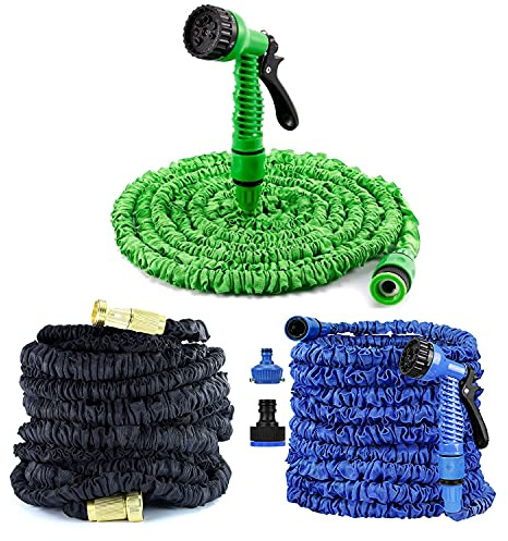 150FT Garden Hose Expandable 3 Times Expanding Flexible Water Hose Pipe with Hose Spray Gun/Magic Retractable Water Pipe with Brass Hose Connector Fittings 1/2 3/4,Anti-Leakage Lightweight