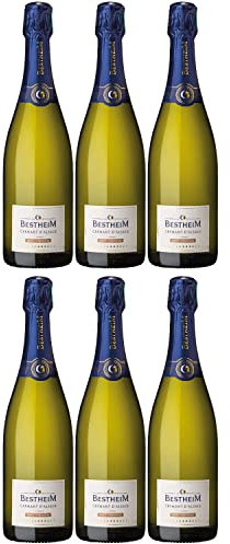 Crémant d'Alsace Brut Bestheim Schaumwein trocken Frankreich I FeinWert Paket (6 x 0,75l)