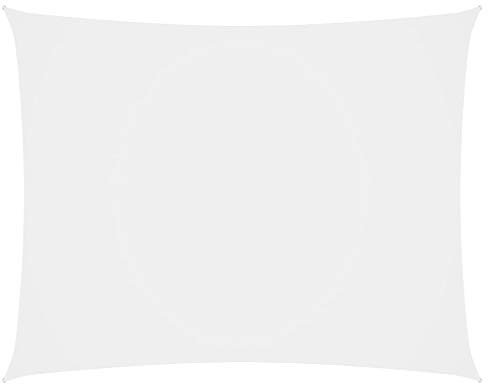 SKM Voile de Parasol Tissu Oxford rectangulaire 2x4 m Blanc