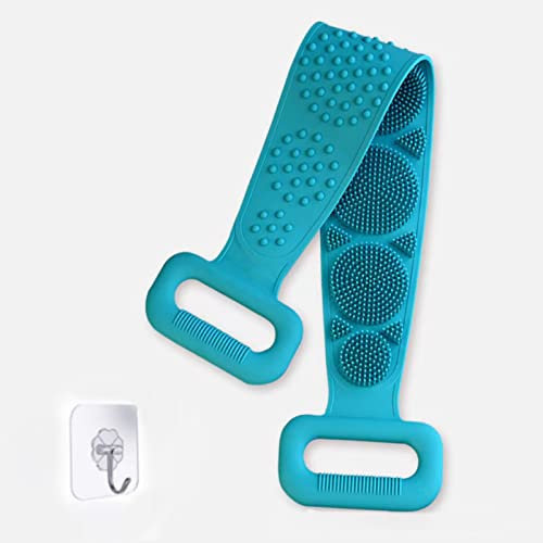 HUIEYE Silicona Cuerpo Cepillo,Cepillo Espalda Ducha,Cepillo de Ducha Doble Cara Exfoliación,Limpiar Espalda y Euerpo,Masajeador de Espalda Larga para Ducha Masaje Corporal Mejora La Piel(Verde)