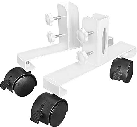Coldfighting Standfüße für Infrarotheizung, geeignet für Heizplatten, Flachstrahler - für freistehende Nutzung Elektroheizung, Eisen Standfuß mit Räder, beweglich machen, Zubehör Weiß (2er Pack)