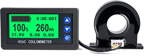 Wisyurt Moniteur de Batterie Hall Coulomb MèTre DC 8-100V 200A Lifepo4 Plomb-Acide - Lithium Capacité Affichage de