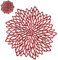 Snowkingdom 18 Pack Red Placemats Metallic Shiny Pressed Vinyl Dinning Table Mats Round Leaf Decorative for Christmas Valentine's Day Weddings Holiday Celebrations