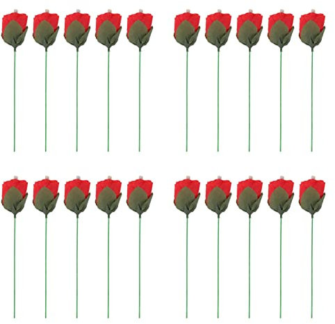20 Stück Fackel zu Rosen Tricks, 28, 5 cm, Exquisit, Lebensechte Exquisite Blumen Rosen Tricks Spielzeuge, Professionelle Zauberer Requisiten für Partys, Festivals, Feiertage, Aufführungen, Shows