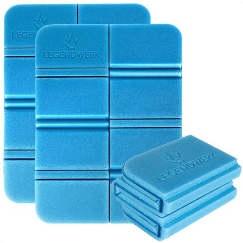 Legendwerk® 3X Thermo Sitzkissen Outdoor faltbar - Isolierendes wasserdichtes Sitzkissen - Schaumstoff Sitzpolster Stadion - Thermositzunterlagen unterwegs (Blau)