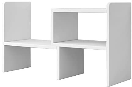 Kyaoayo Schreibtischregal aus Holz zur Selbstmontage – Aufbewahrungsregal für Schlafzimmer (Weiß, A)