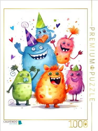 CALVENDO Puzzle Partymonster zum Neujahr | 1000 Teile Lege-Größe 64 x 48 cm Foto-Puzzle für glückliche Stunden