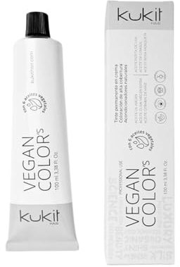 Kukit Hair - Vegan Color's Tinte Alta Cobertura, Tinte Pelo Mujer Vegano 100 ml (6.00 Rubio Oscuro AC)