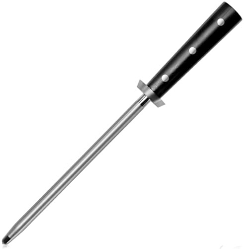 Culinaris Schleifstab, Stablänge 23 cm aus Edelstahl und Diamantbeschichtung. Messerschärfer Wetzstab Wetzstahl mit dreifach genietetem ergonomischen Hartharz Griff
