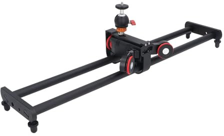 40 cm Motorisierter Kameraschieber, Drahtlose App Steuerung, Kohlefaser Schienenschieber mit 1/4 Zoll 3/8 Zoll Schraubenlöchern für DSLR Kameras, Spiegellose Kameras,