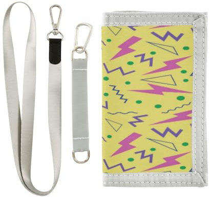 Kcldeci Portefeuille à trois volets pour enfants, porte-monnaie rose fluo, zigzag, sports de plein air, portefeuilles pour adolescents, cadeaux d'anniversaire et de Noël, multicolore, Taille unique,