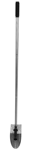 NASSMOSSE Cuchara de arena para detección de metales con mango largo, pala de detección de metal, pala de playa de acero inoxidable, accesorios de detector de metales de tamizado rápido a prueba de