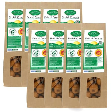 Valle del Crati Fichi di Cosenza DOP | Fichi Secchi Calabresi Essiccati al Sole | Ideale Ingrediente per ricette Dolci e Salate | Spuntino energetico | Sapore dolce e mielato | 2 kg