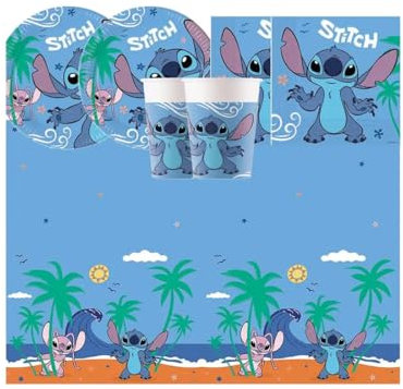 kit compleanno per 32 persone Stitch set per feste compleanno ideali per bambini cartone animato koala alieno hawaii lilo angel kit n 16