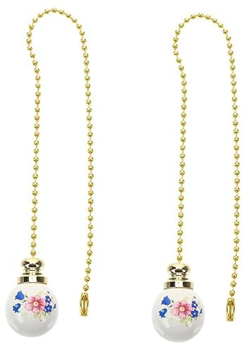 Mikikit 2stücke Deckenlüfter Ziehkette Verlängerung Dekorativer Pull Chain Für Lampen Vintage Geeignet Für Deckenlampen Und Ventilatoren
