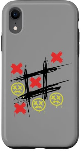 Hülle für iPhone XR Smile Face Tic Tac Toe Rot Gelb Spaß Schöne Urlaub Party in