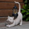 mikilov Katze Harz Statue mit Solar Laterne (Schwanz）- Outdoor Laternen&Indoor Statue Dekorationen für Garten,Hof,Veranda,Haus,Balkon