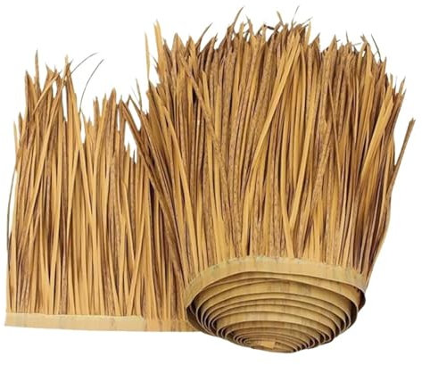 UALXPAO Paja, césped Artificial, Techo de Paja, Techo, Palmera, Barco, cabaña, Rollos, decoración de Barra Rollo De Paja Artificial