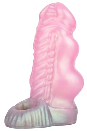 Peadxuno Monster Penis Sleeve med 2 fästen, Fantasy Dildo Enlarger Sleeve, Special Double Dog Knot Hollow Wolf Tooth Sleeve, Penis Ring Cock Sleeve for Extension