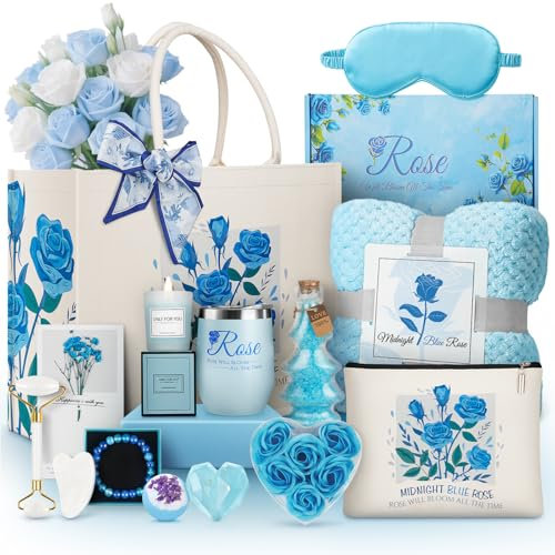 Dallfoll Geschenkset für Frauen, Geburtstagsgeschenke für Freundinnen, mit Tumbler, luxuriöser Flanelldecke und Leinwand Tasche für Mutter, Weihnachten, Valentinstag, Muttertag für Beste Freundin